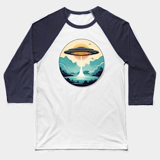 Flying Saucer UFO vintage style Baseball T-Shirt